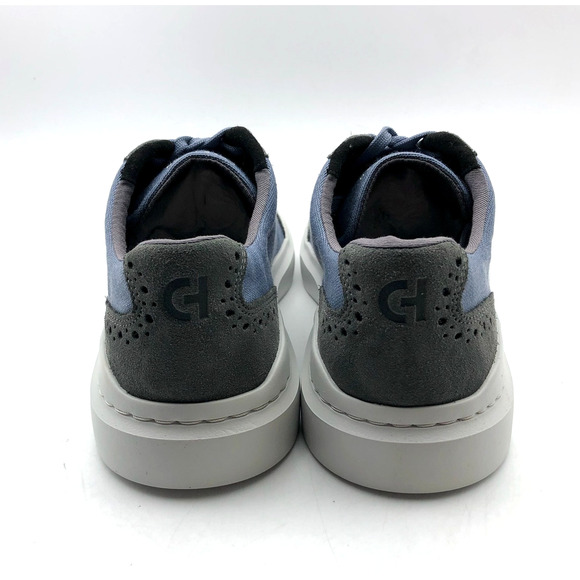 COLE HAAN Mens GrandPrø Rally Sneakers 9.5M Blue Grey Canvas T-Toe NIB - Picture 9 of 11
